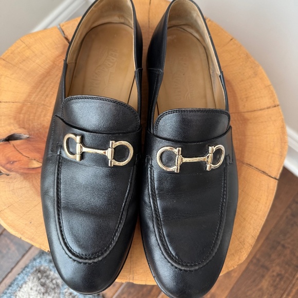 Pre-Loved Ferragamo Men's Black Loafers (converts to slip-on) Size 8.5 EE - Picture 1 of 5